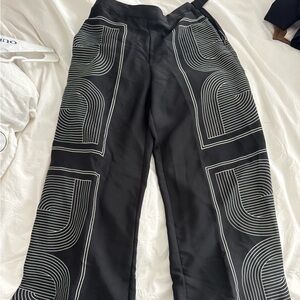 Black Pants with White Geometric Pattern